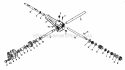 Gear Case Assembly Diagram and Parts List for 2680B 600000001-699999999 - 1976 Lawn Boy Snow Blower